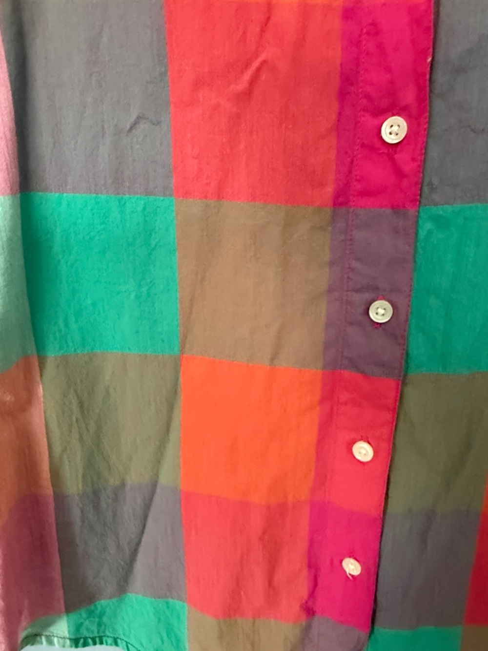 Gap Multicolor Plaid Button Down Shirt Size Small Lightweight Boyfriend Fit - Picture 4 of 9
